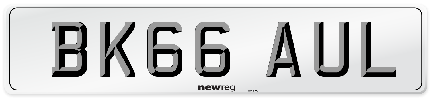 BK66 AUL Number Plate from New Reg